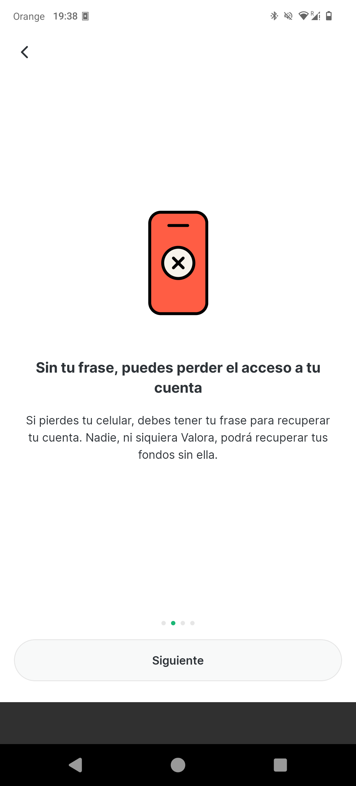 Pantalla de conexión de número de teléfono